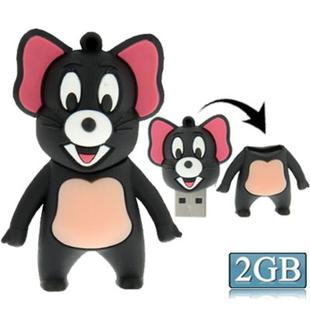 Mouse Style Silicone USB2.0 Flash disk, Special for All Kinds of Festival Day Gifts, Grey(2GB)