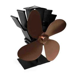 YL603 Eco-friendly Aluminum Alloy Heat Powered Stove Fan with 4 Blades for Wood / Gas / Pellet Stoves (Bronze)