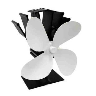 YL603 Eco-friendly Aluminum Alloy Heat Powered Stove Fan with 4 Blades for Wood / Gas / Pellet Stoves (White)