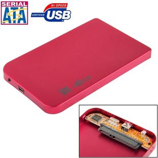 2.5 inch SATA HDD External Case, Size: 126mm x 75mm x 13mm (Red)
