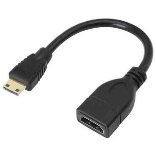 17cm Gold Plated Mini HDMI Male to HDMI 19 Pin Female Cable(Black)