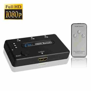 3 Port Amplifier 1080P HDMI Switch, 1.3 Version, with Remote Controller(Black)