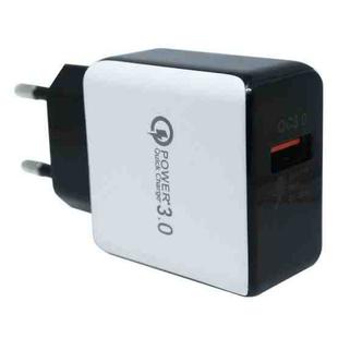 BKL-371 Single QC3.0 USB Port Charger Travel Charger, EU Plug(Black)