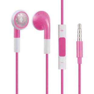 Double Color 3.5mm Stereo Earphone with Volume Control and Mic(Pink)