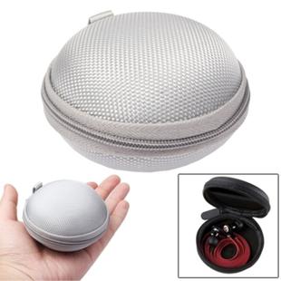Grid Style Carrying Bag Box for Headphone / Earphone(Grey)