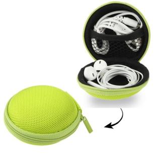 Grid Style Portable Carrying Bag Box for Headphone / Earphone(Green)