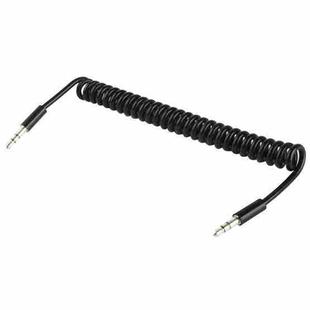 Spring Coiled 3.5mm Aux Cable, Compatible with Phones, Tablets, Headphones, MP3 Player, Car/Home Stereo & More, Length: 20cm up to 80cm(Black)