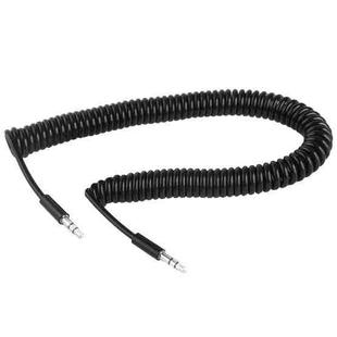 Spring Coiled 3.5mm Aux Cable, Compatible with Phones, Tablets, Headphones, MP3 Player, Car/Home Stereo & More, Length: 45cm up to 200cm(Black)