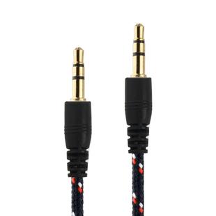 1m Nylon Netting Style 3.5mm Jack Earphone Cable, For iPad, iPhone, Galaxy, Huawei, Xiaomi, LG, HTC and Other Smart Phones(Black)