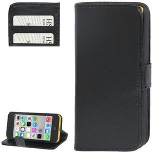 Crazy Horse Texture Leather Case with Credit Card Slot & Holder for iPhone 5C(Black)
