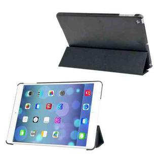 3-folding Leather Cover Frosted Plastic Case with Holder & Sleep / Wake-up Function for iPad Air (Black)