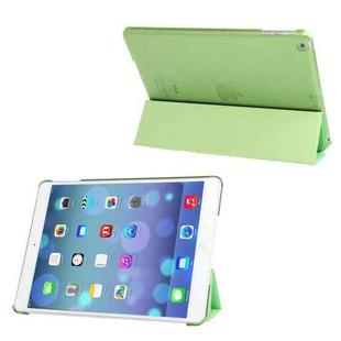 3-folding Leather Cover Frosted Plastic Case with Holder & Sleep / Wake-up Function for iPad Air (Green)