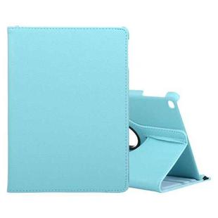 For iPad 9.7 (2018) & iPad 9.7 (2017) & Air 2 & Air 360 Degree Rotation Litchi Texture Leather Case with 2 Gears Holder(Blue)