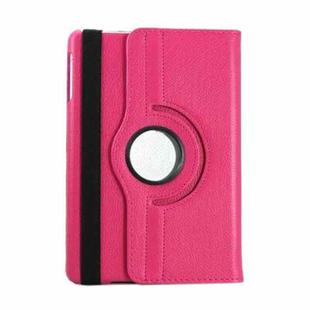 For iPad 9.7 (2018) & iPad 9.7 (2017) & Air 2 & Air 360 Degree Rotation Litchi Texture Leather Case with 2 Gears Holder(Magenta)