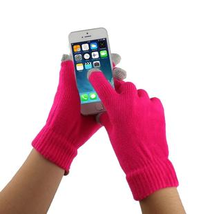 Three Fingers Touch Screen Gloves, For iPhone, Galaxy, Huawei, Xiaomi, HTC, Sony, LG and other Touch Screen Devices(Magenta)