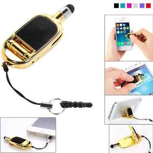 5 in 1 Multi-functional High-Sensitive Capacitive Stylus Pen / Touch Pen with Mobile Phone Holder(Gold)