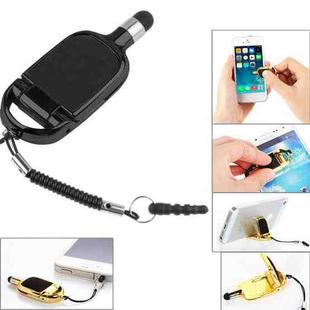 5 in 1 Multi-functional High-Sensitive Capacitive Stylus Pen / Touch Pen with Mobile Phone Holder(Black)