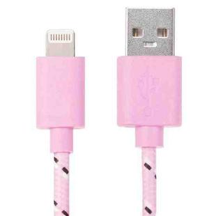 1m Nylon Netting Style USB 8 Pin Data Transfer Charging Cable for iPhone, iPad(Pink)