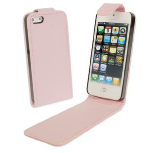 Soft Texture Up and Down Open Leather Case for iPhone 5 & 5s & SE & SE (Pink)