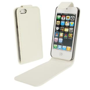 Soft Texture Up and Down Open Leather Case for iPhone 5 & 5s & SE & SE (White)