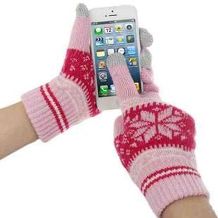 Multifunctional Three Fingers Touch Screen Wool Warm Gloves, For iPhone, Galaxy, Huawei, Xiaomi, HTC, Sony, LG and other Touch Screen Devices(Pink)