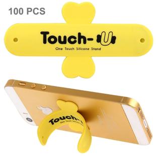 100 PCS Touch-u One Touch Universal Silicone Stand Holder, 100 PCS Touch-u One Touch Universal Silicone Stand Holder(Yellow)
