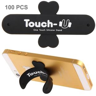 100 PCS Touch-u One Touch Universal Silicone Stand Holder, 100 PCS Touch-u One Touch Universal Silicone Stand Holder(Black)
