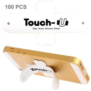 100 PCS Touch-u One Touch Universal Silicone Stand Holder(White)