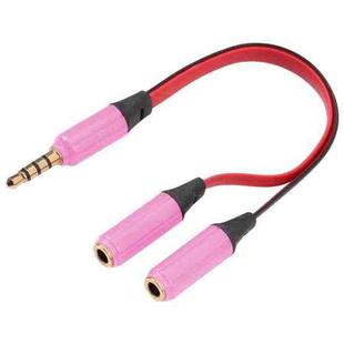 Noodle Style Aux Audio Cable 3.5mm Male to 2 x Female Splitter Connector, Compatible with Phones, Tablets, Headphones, MP3 Player, Car/Home Stereo & More(Pink)