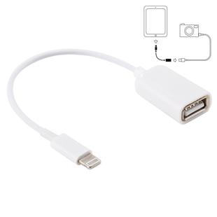 USB Female to 8pin Male OTG Adapter Cable, Support iOS 10.2 and Below, Length: 18cm(White)