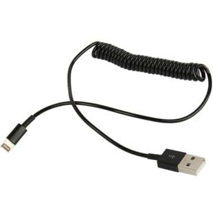 USB Sync Data / Charging Coiled Cable for iPhone, iPad(Black)