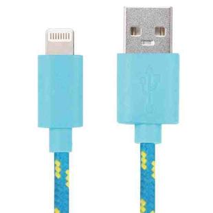 1m Nylon Netting USB Data Transfer Charging Cable For iPhone, iPad, Compatible with up to iOS 15.5(Blue)