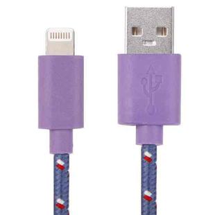 1m Nylon Netting USB Data Transfer Charging Cable For iPhone, iPad, Compatible with up to iOS 15.5(Purple)