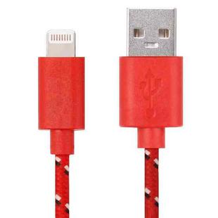 1m Nylon Netting USB Data Transfer Charging Cable For iPhone, iPad, Compatible with up to iOS 15.5(Red)