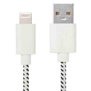 1m Nylon Netting USB Data Transfer Charging Cable For iPhone, iPad, Compatible with up to iOS 15.5(White)