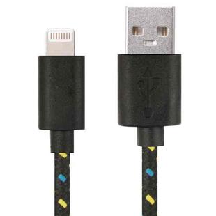 2m Nylon Netting USB Data Transfer Charging Cable For iPhone, iPad, Compatible with up to iOS 15.5(Black)