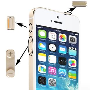 Original 3 in 1 Alloy Material (Mute Button + Power Button + Volume Button) for iPhone 5S, Golden(Gold)