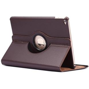 360 Degree Rotation Litchi Texture Flip Leather Case with 2 Gears Holder for iPad Air 2(Brown)