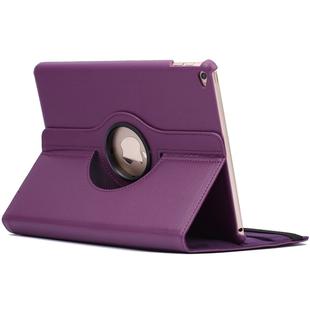 360 Degree Rotation Litchi Texture Flip Leather Case with 2 Gears Holder for iPad Air 2(Purple)