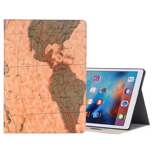 Retro World Map Pattern Leather Case with Holder & Card Slots & Wallet for iPad Air 2, Random Delivery(Light Brown)