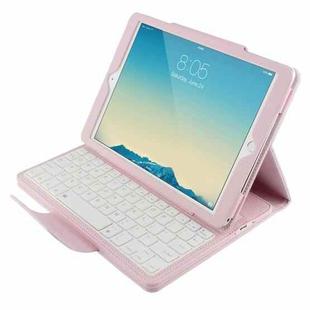 For iPad Air 2 Bluetooth Keyboard Litchi Texture Tablet Case with Holder and Sleep Function(Pink)