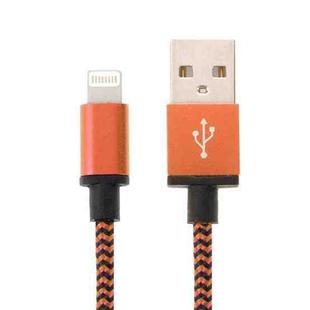 2A Woven Style USB to 8 Pin Sync Data / Charging Cable, Cable Length: 1m(Orange)
