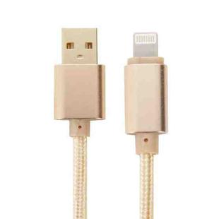 1m Woven Style Metal Head 8 Pin to USB Data Sync Charging Cable for iPhone, iPad