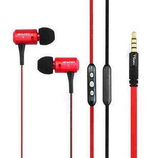 Awei-TS130Vi 3.5mm Plug Noodle Wire Style In-ear Stereo Earphone, For iPhone, Galaxy, Huawei, Xiaomi, LG, HTC and Other Smart Phones(Red)