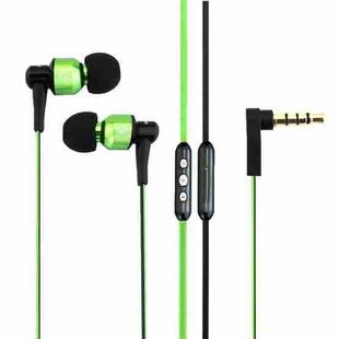 awei TE55VI 3.5mm Plug Noodle Wire Style In-ear Stereo Earphone with Mic, For iPhone, Galaxy, Huawei, Xiaomi, LG, HTC and Other Smart Phones(Green)