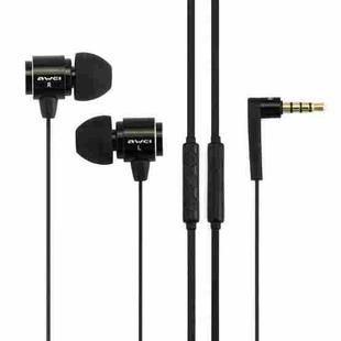 awei S10HI 3.5mm Plug Noodle Wire Style In-ear Stereo Earphone with Mic, For iPhone, Galaxy, Huawei, Xiaomi, LG, HTC and Other Smart Phones(Black)