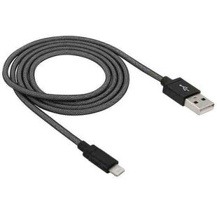 Net Style Metal Head 8 Pin to USB Data / Charger Cable, Cable Length: 1m(Black)