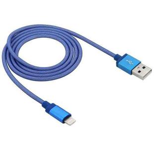 Net Style Metal Head 8 Pin to USB Data / Charger Cable, Cable Length: 1m(Blue)