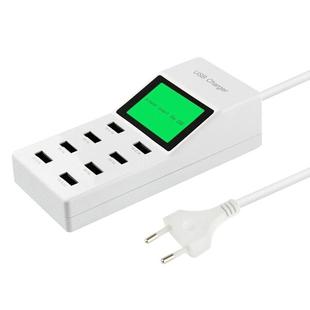 CDA6 5V (2.1A + 2.1A + 1A + 1A + 1A + 1A + 0.5A + 0.5A ) 8 USB Ports Superfast Charging USB Charger with Display Screen