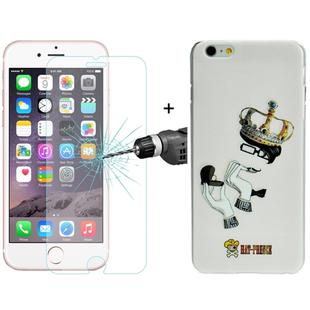 ENKAY Hat-Prince 2 in 1 Creative Character Pattern Hard Case + 0.26mm 9H+ Surface Hardness 2.5D Explosion-proof Tempered Glass Film for iPhone 6 & 6s